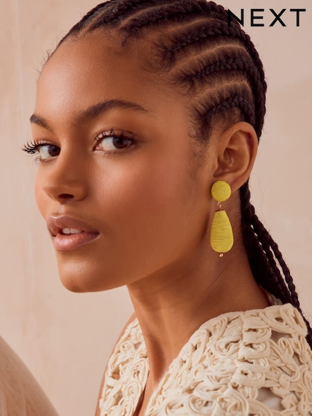 Lime Green Wrap Bead Drop Earrings (411793) | €7.50
