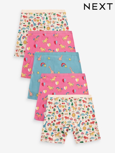 Pink/Blau - Stampy Long Leg Short Briefs 5 Pack (2-16yrs) (411883) | 18 € - 27 €