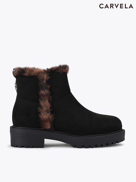 Black Suede - Carvela Cosy Ankle Nude Boots