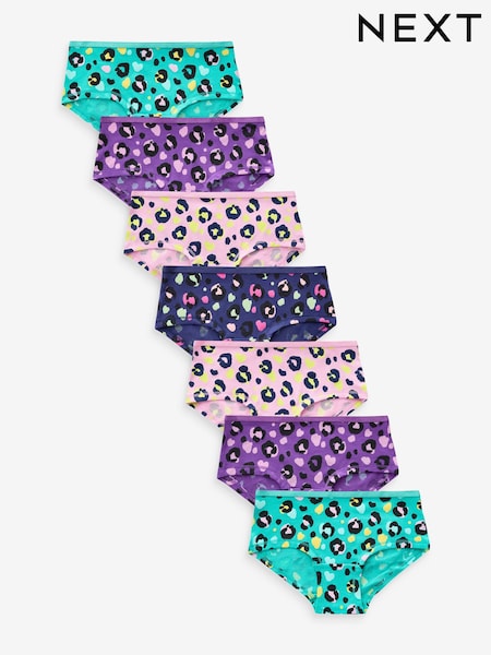 Vaaleanpunainen/Violetti - Animal Print Hipsters 7 Pack (2-16yrs) (411930) | €12 - €16