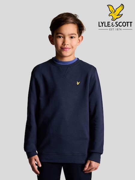 Lyle & Scott Navy Blue Crew Neck 100% Cotton Sweatshirt (412018) | AED262 - AED291