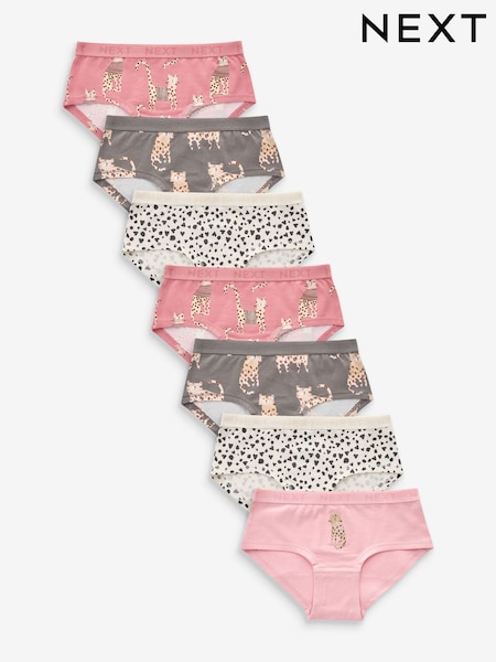 Roza/rjava - Animal Print Hipsters 7 Pack (2-16yrs) (412054) | € 11 - € 15
