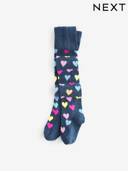 Navy Blue Cotton Rich Heart Tights (412219) | AED17 - AED21