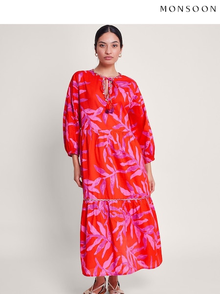 Monsoon 100% Cotton Arissa Palm Print Kaftan (412336) | 52 €
