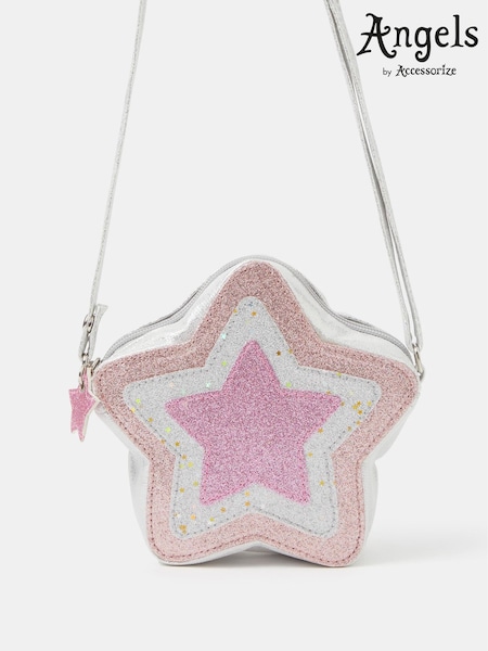 Розовый - Angels By Accessorize Metallic Star Cross-body Bag