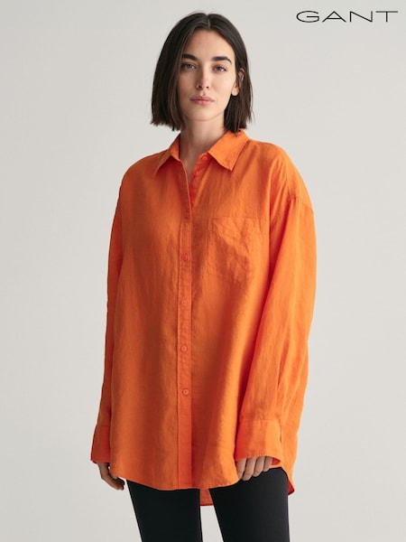 GANT Orange Oversized 100% Linen Shirt (413368) | €83