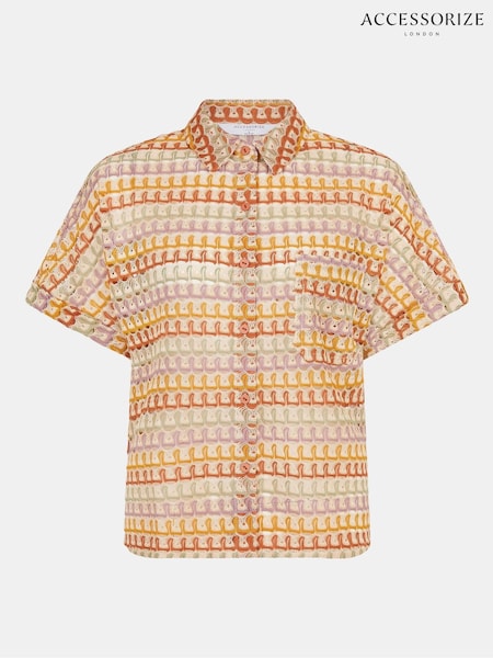 Brown - Accessorize Crochet Shirt
