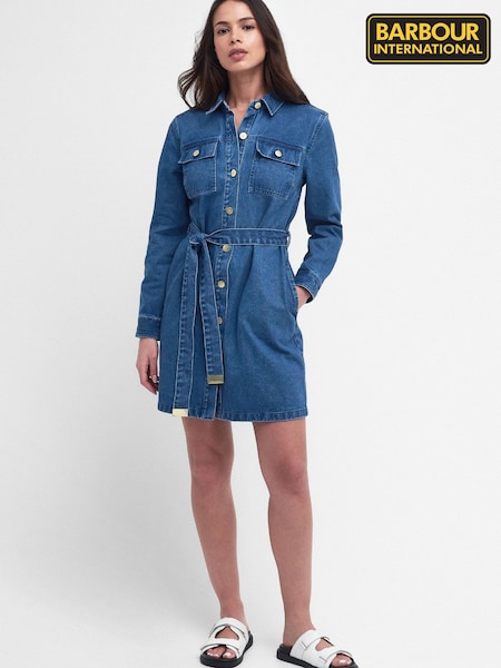 Barbour® International Blue Mid Wash Rouse Denim Dress (413785) | €65