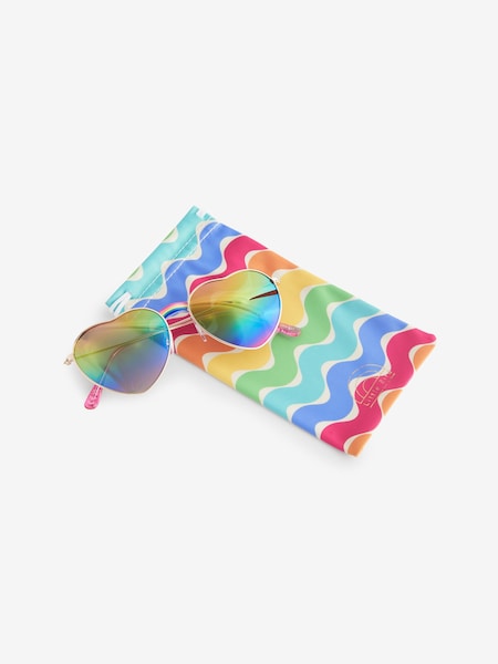 Multi Pastel Aviator - Ochelari de soare cu inimă și curcubeu Little Bird by Jools Oliver (413793) | 42 LEI