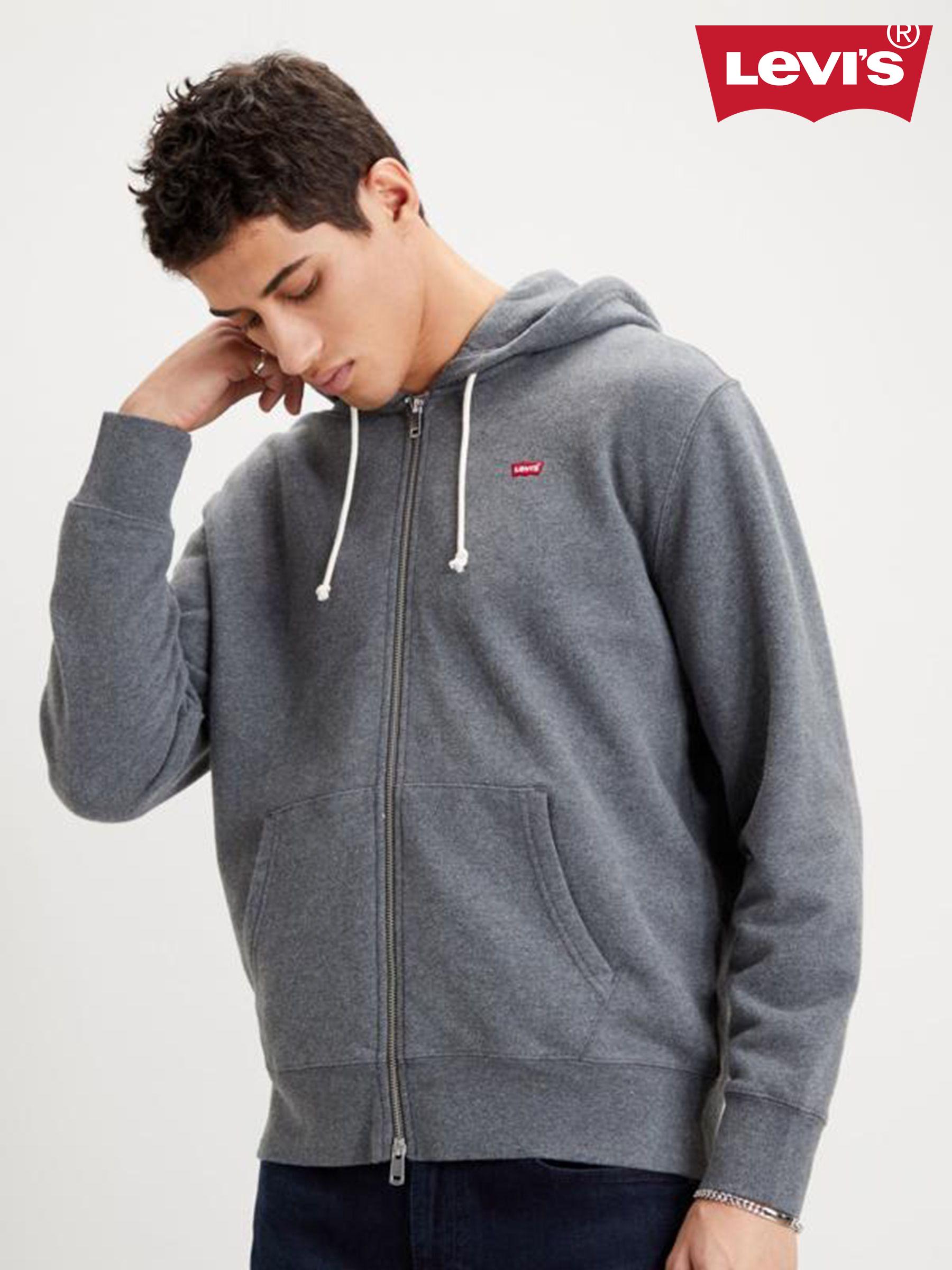 Levi s Grey Zip Through Plain Loungewear Hoodies Next Luxembourg