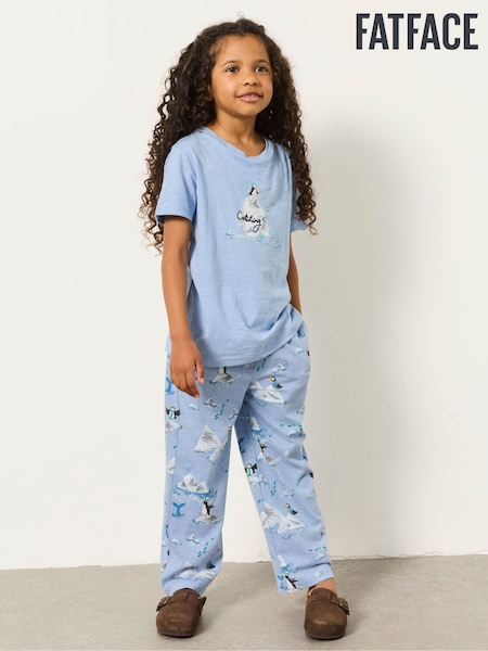 Light Blue - Fatface Puffin Pyjama Set (3-12yrs)