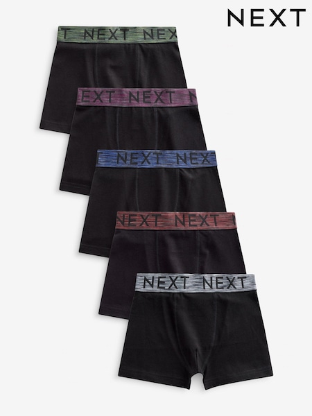 Black Autumn Waistbands Trunks 5 Pack (2-16yrs) (414056) | AED49 - AED67