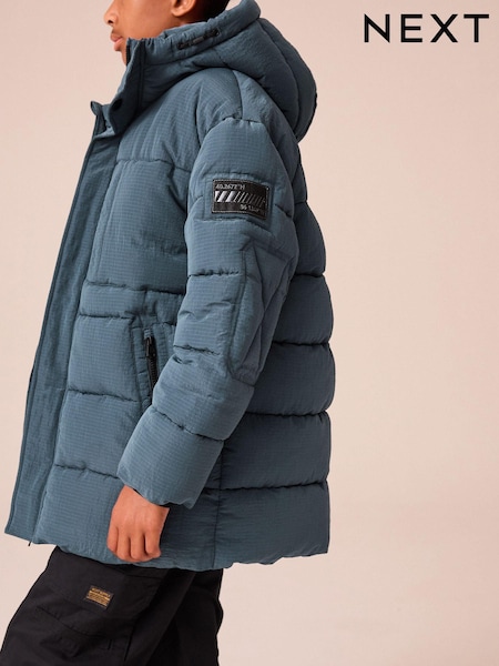בצבע כחול ירוק - Utility Fleece Lined Hooded Padded Puffer Coat (3-16yrs) (414110) | ‏168‏₪ - ‏235‏ ₪