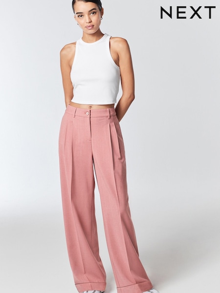 Pink Warm Handle Textured Wide Leg Trousers (414160) | €15