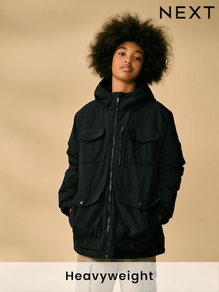 Zwart - 4 Pocket Parka Coat (3-17yrs) (414208) | € 41 - € 55