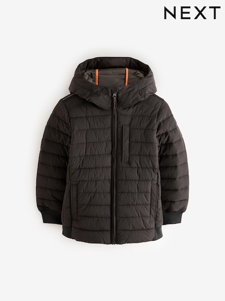 Black Premium Quilted Midweight Hooded Jacket (3-16yrs) (414250) | €13 - €17.50