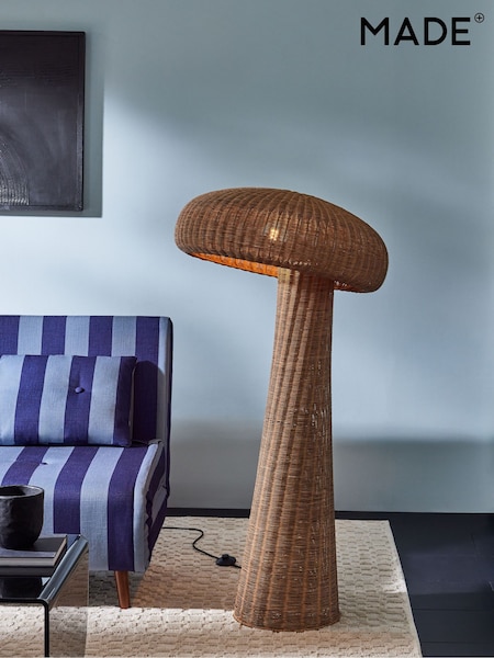 MADE.COM Natural Leilani Rattan Floor Light (414352) | €449