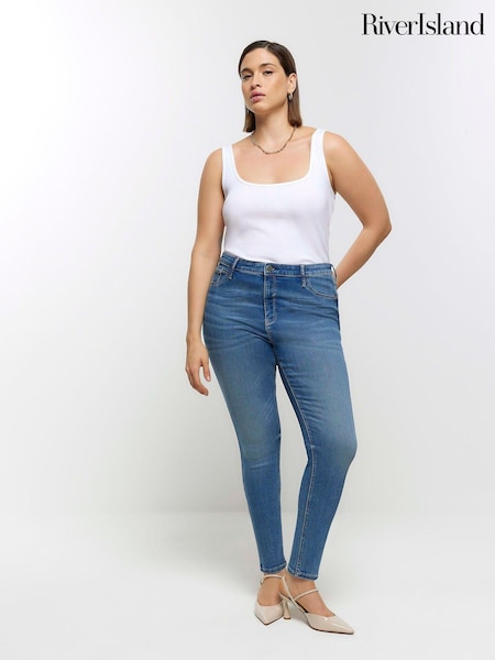 River Island Curve High Rise Bum Sculpt Skinny Jeans (414609) | ‏13 ر.ع.‏