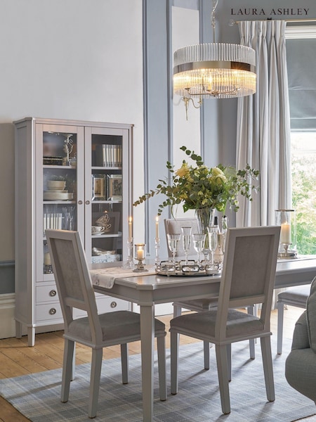 Laura Ashley Pale Charcoal Henshaw 6-8 Seater Extending Dining Table (414718) | €1,380