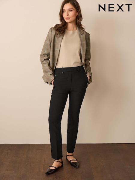 Schwarz - Tailored Elastic Back Straight Leg Pull On Trousers (415098) | 7 €