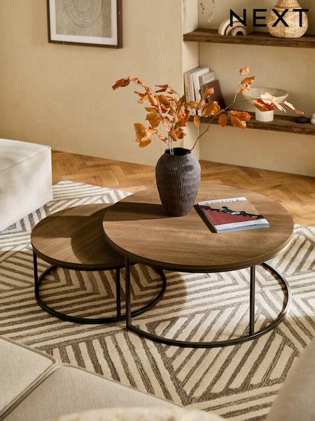 Dark Bronx Nest of 2, Round Coffee Table (415103) | €305