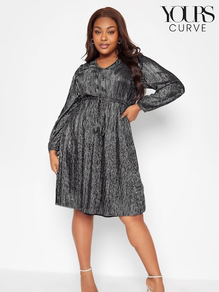 Yours Curve Black Limited Crinkle Dress (415216) | €22.50