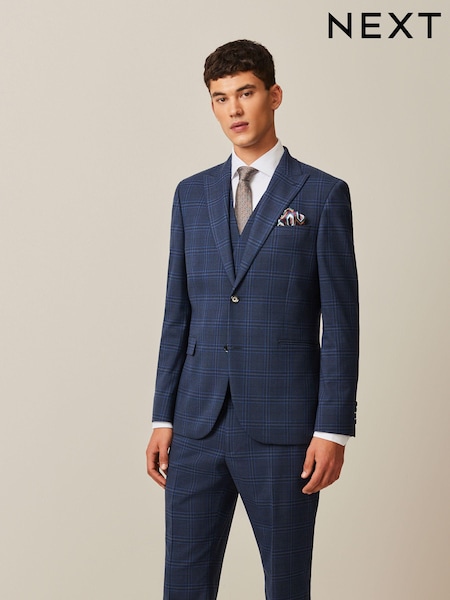 Синій - Стандартний крій - Slim Bold Check Suit Jacket (415242) | 3 676 грн