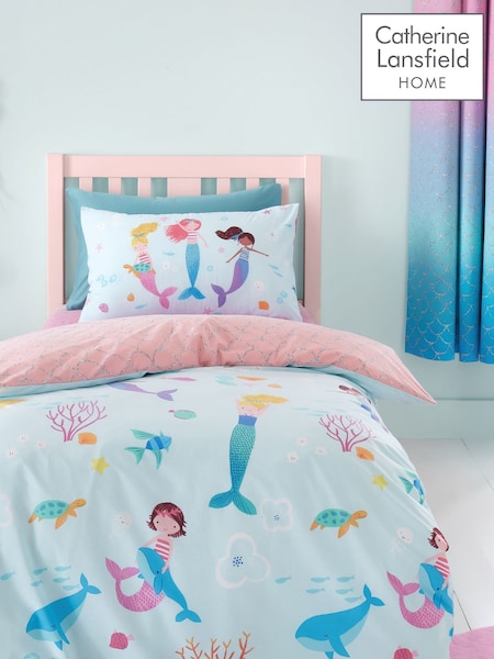 Catherine Lansfield Blue Mermaid Reversible Duvet Cover Set (415394) | AED99 - AED134