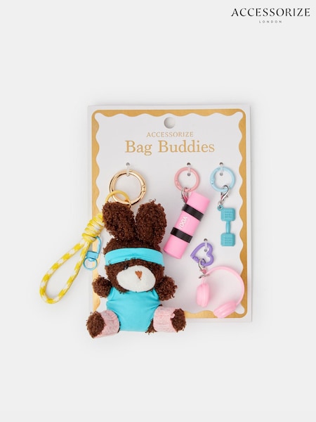 Brown - Accessorize Gym Bunny Bag Charm