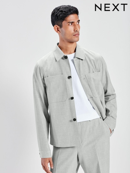 Light Grey Regular Fit Motionflex Shacket (415650) | €12