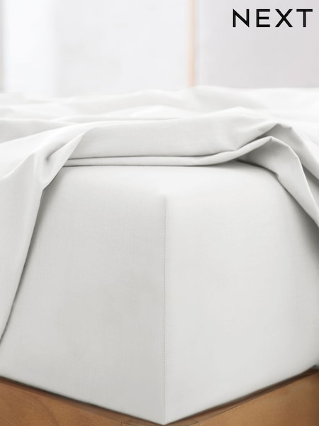 White Pure 144 Thread Deep Fitted Count 100% Cotton Sheet (415770) | 54 QAR - 88 QAR