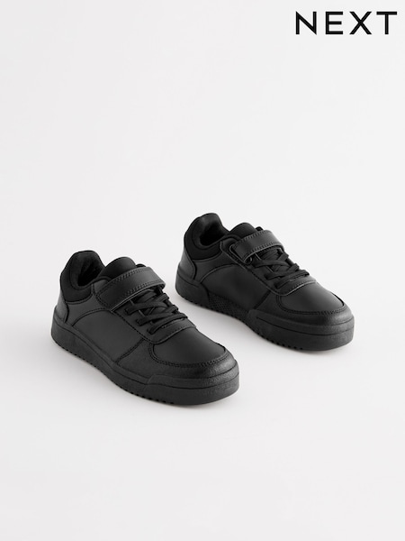 Black Wide Fit (G) School Elastic Lace Shoes (415842) | €25 - €35