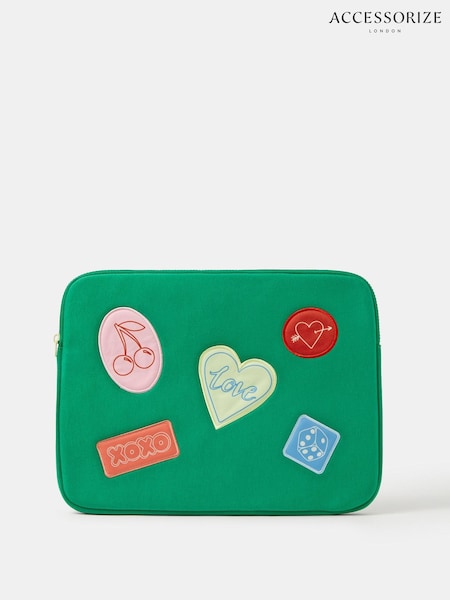 Зеленый - Нашивка с надписью "Love" Accessorize - 13дюйма Чехол для ноутбука