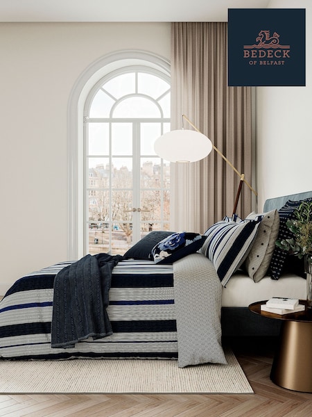 Bedeck of Belfast Midnight Imara 100% Cotton Duvet Cover and Pillowcase Set (416048) | €113 - €186