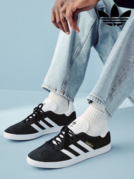 לבן/שחור - Adidas Originals Gazelle Trainers (416419) | ‏427‏₪