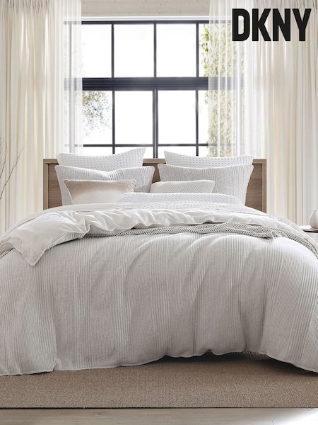 DKNY Heather Pure Ribbed Jersey Duvet Cover and Pillowcase Set (416516) | €177 - €204