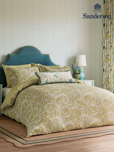 Sanderson Gold Tila 100% Cotton Duvet Cover and Pillowcase Set (416546) | €89 - €150