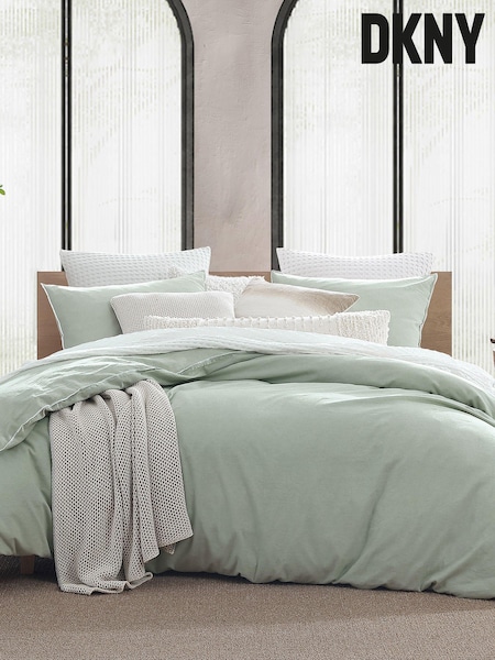 DKNY Sage Pure Washed Linen Duvet Cover and Pillowcase Set (416556) | €163 - €190
