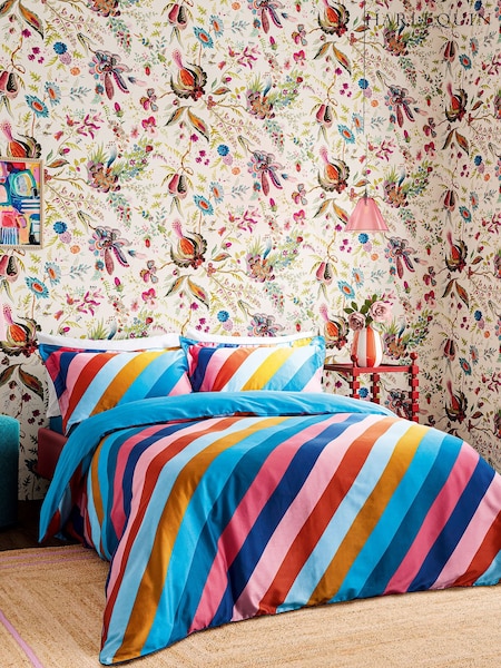 Harlequin Multi Sherbet Stripe 100% Cotton Duvet Cover and Pillowcase Set (416740) | €129 - €218