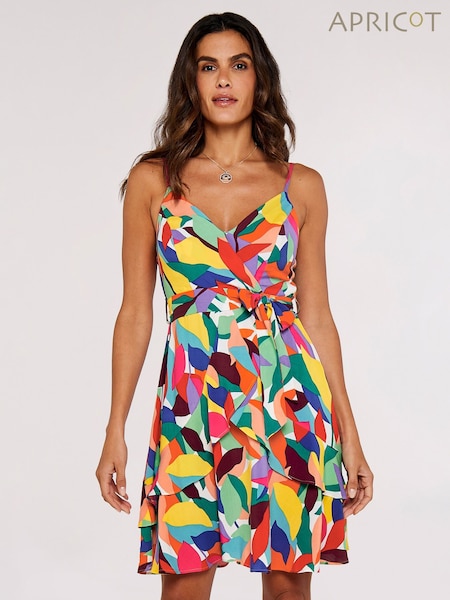Apricot Red Multi Colourblock Leaf Cami Dress (416963) | €44