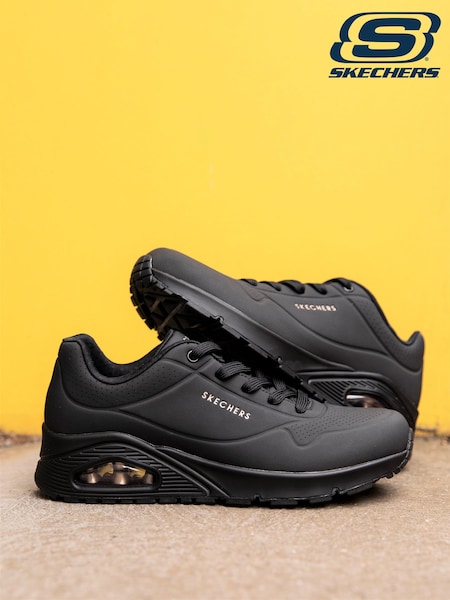 Negro oscuro - Skechers Womens Standard Fit Uno Trainers (417955) | 112 €