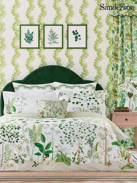 Sanderson Botanical Green Sycamore & Oak 100% Cotton Duvet Cover and Pillowcase Set (417999) | €116 - €198