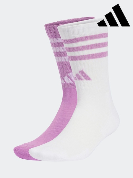 adidas White/Pink Crew Socks 2 Pack (418185) | €18.50