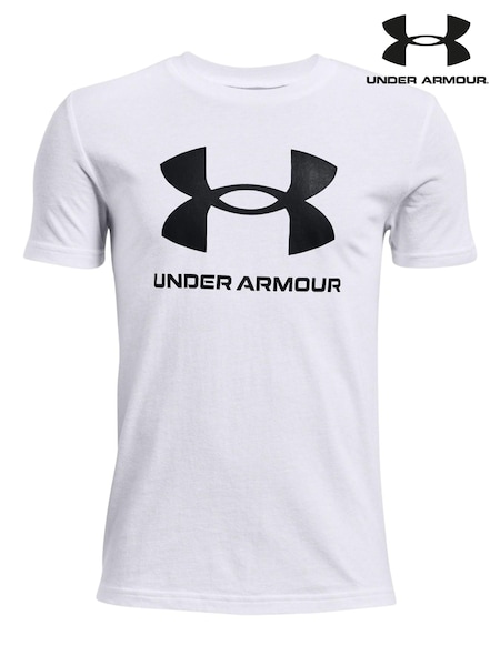 Under Armour White Sportstyle Logo T-Shirt (418313) | 44 QAR