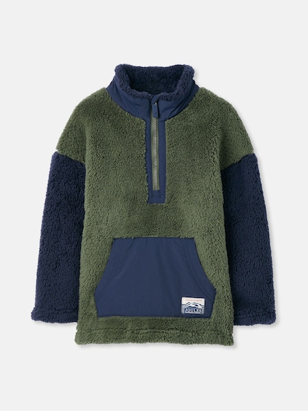Joules Boys' Always Cosy Green/Navy Half Zip Borg Fleece (418510) | R$ 285 - R$ 315