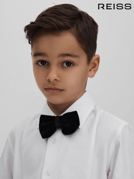 Reiss White Marcel 9-14 yrs Slim Fit Textured Bib Dinner Shirt (418586) | €55