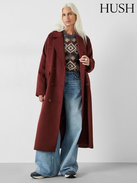 Hush Brown Maddie Cocoon Relaxed Coat (418613) | €128