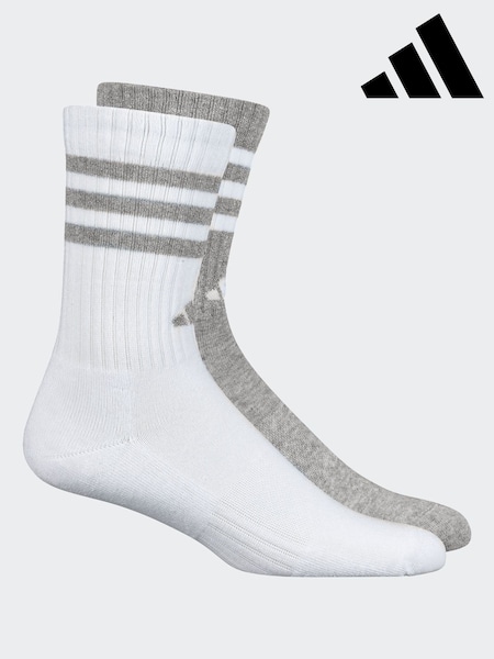 adidas Grey/White Crew Socks 2 Pack (418859) | €18.50