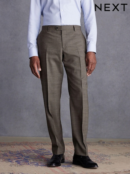 Brown Tailored Fit Signature TG Di Fabio Trim Texture Suit: Trousers (419016) | €30