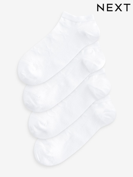Weiß mit Herz/Stern - Textured Trainer Socks 4 Pack (419348) | 7 €